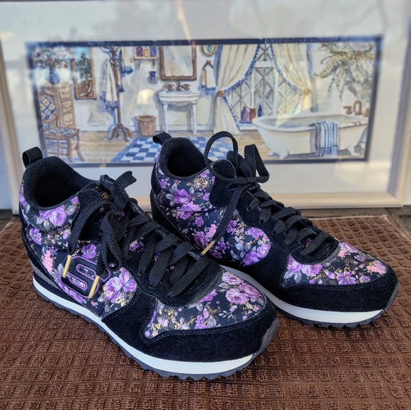 Skechers OG 85 "Hollywood Rose" Fashion Sneakers. Size 8.5. Hidden Wedge Heels. - Picture 7 of 9